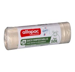 Vuilniszak voor composteerbaar afval 50 L Alfapac professioneel - 20 zakken