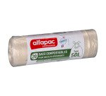 Sac poubelle pour déchets compostable 50 L Alfapac professionnel - 20 sacs