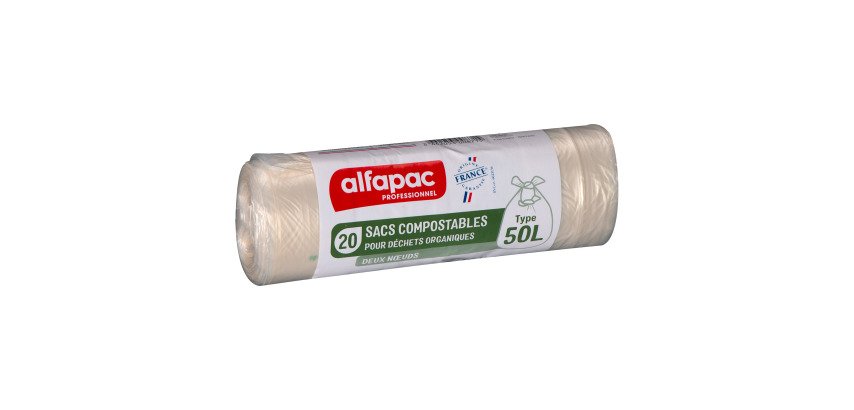 Bin bag for compostable waste 50 L Alfapac professional - 20 bags