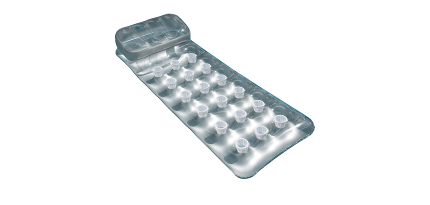 Colchoneta hinchable capacidad para 18 vasos