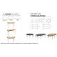 Table Multiforme Confort 140 x 70 chêne clair pied chrome avec bords arrondis antichocs