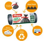 Sac poubelle 160 litres Ultra-résistant Alfapac gris - 30 sacs