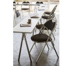 Chaises pliantes SUPER CONFORT - tissu non feu allumette piétement chrome