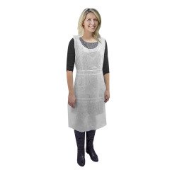 Delantal desechable blanco - paquete de 100