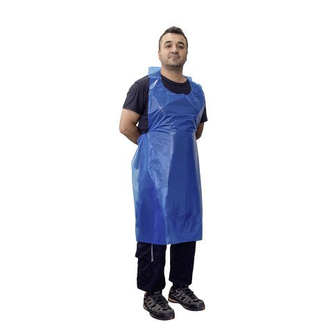Delantal desechable azul - Caja de 100
