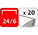 Grapadora maped expert xl de tenaza capacidad capacidad 25 hojas usa grapas 24/6 26/6 24/8 y 26/8