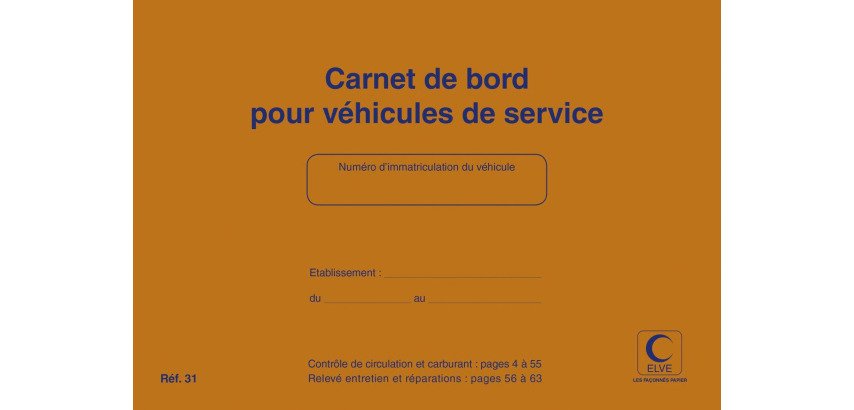 Carnet de bord pour véhicules de service, Elve