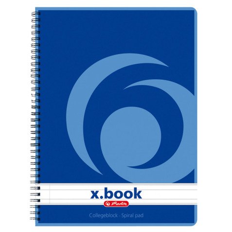 Cahier spirale Herlitz  X Book A5, blanc ligné, 160 pages