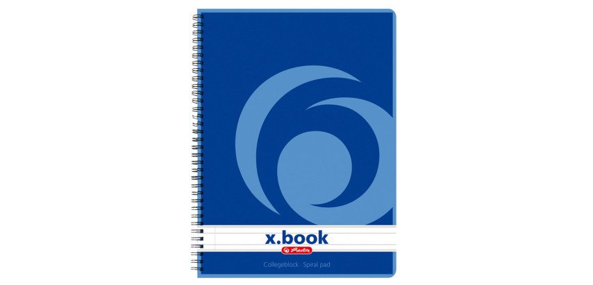 Cahier spirale Herlitz  X Book A5, blanc ligné, 160 pages