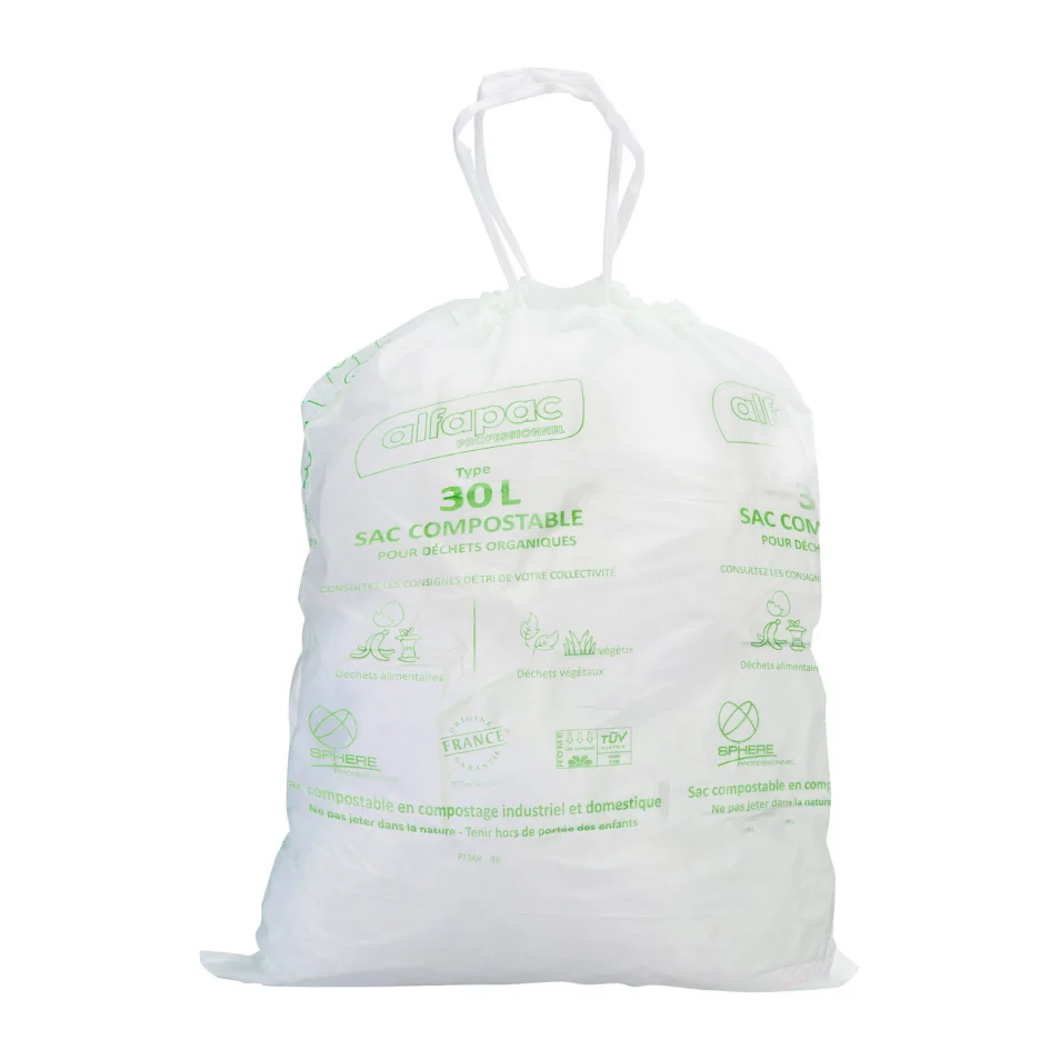 Sac poubelle biodégradable compostable 30L
