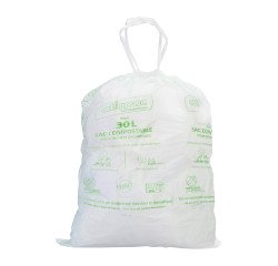 Sac poubelle pour déchets compostable 30 L Alfapac professionnel - 25 sacs