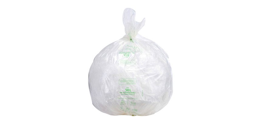 Sac poubelle pour déchets compostable 50 L Alfapac professionnel - 20 sacs