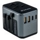 Adattatore multiprese internazionale da viaggio Verbatim 2xUSB; 3xUSB-C