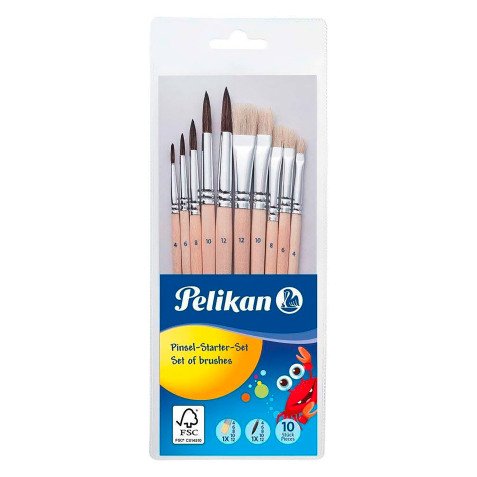 Pinceaux Pelikan, Pochette de 10 pièces