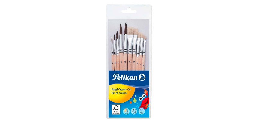 Pinceaux Pelikan, Pochette de 10 pièces
