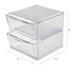Module de rangement Cube 2 tiroirs Deflecto, cristal