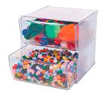 Module de rangement Cube 2 tiroirs Deflecto, cristal