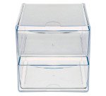 Module de rangement Cube 2 tiroirs Deflecto, cristal
