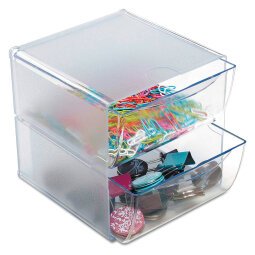 Module de rangement Cube 2 tiroirs Deflecto, cristal
