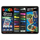 Marqueurs métal Posca couleurs assorties – Mallette de 20