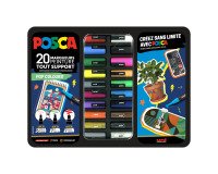 Maletín metálico de rotuladores Posca Pop Colours colores surtidos- Caja de 20