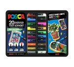 Marqueurs métal Posca couleurs assorties – Mallette de 20