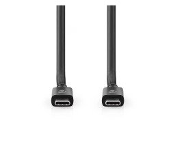 Cavo USB-C 4.0 Gen 3x2 - 240 W - 8K@60Hz - 40 Gbps - Placcato nickel - 1.00 m - Tondo - PVC