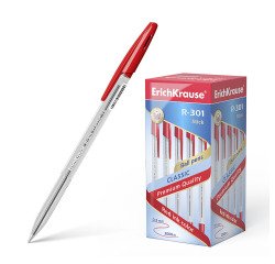 Penna a sfera classica R-301 stick punta 1mm Erich Krause colore rosso