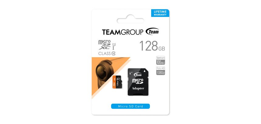 Tarjeta de memoria Micro SDXC 128 Gb clase 10 TeamGroup con adaptador