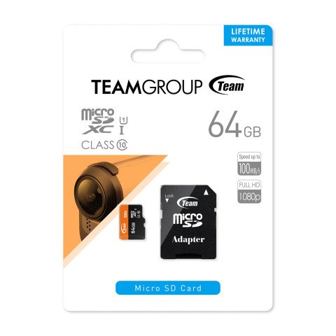 Tarjeta de memoria Micro SDXC 64 Gb clase 10 TeamGroup con adaptador