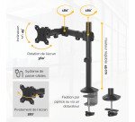 Bras porte écran simple Reflex Fellowes noir