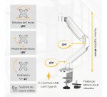 Bras support écran simple à ressort à gaz Platinum Series