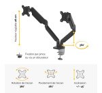 Bras support écrans double à ressort à gaz Platinum Series