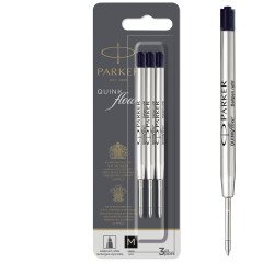 Recarga de tinta QUINK para bolígrafo M Parker - Blister de 3