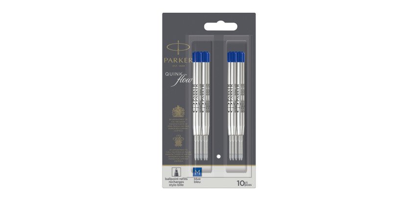 Ink refill QUINK for ballpoint pen M Parker - Pack of 10