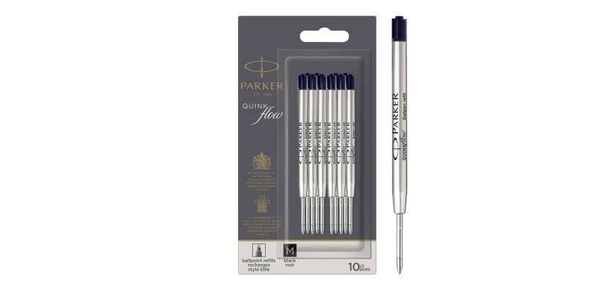 Recharge d'encre QUINK pour stylo bille M Parker - Blister de 10