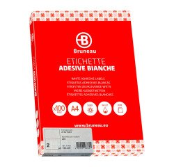 Etichette adesive Bruneau 210x148.5 mm - carta bianca - 100 fogli - 2 etichette per foglio