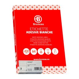 Etichette adesive Bruneau 210x148.5 mm - carta bianca - 100 fogli - 2 etichette per foglio