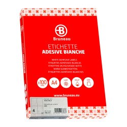 Etichette adesive Bruneau 105x148.5 mm - carta bianca - 100 fogli - 4 etichette per foglio