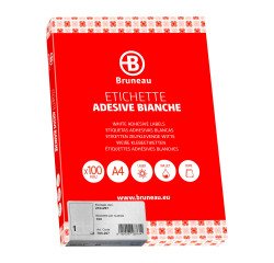 Etichette adesive Bruneau 210x297 mm - carta bianca - 100 fogli - 1 etichetta per foglio