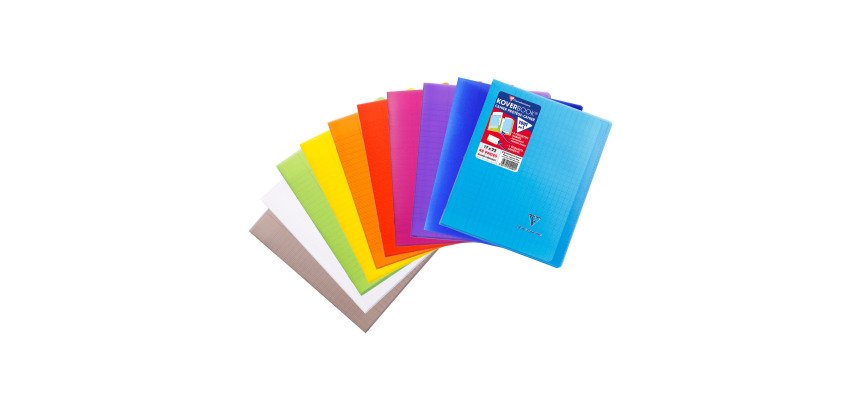 Cahier piqué Clairefontaine Koverbook 17 x 22 cm grands carreaux 48 pages