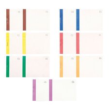 Set met 10 blokken 'verkoper' 6,6 x 13,5 cm - gekleurd assortiment