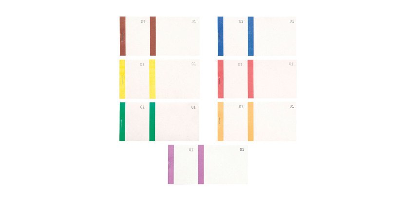 Lot von 10 Blöcken mit 100 doppelt nummerierten Verkaufstickets - verschiedene Farben - Exacompta - 6,6 x 13,5 cm