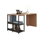 Postazione di lavoro con libreria Smart Home Office piano stanard o ribaltabile struttura in metallo colore nero