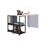 Postazione di lavoro con libreria Smart Home Office piano stanard o ribaltabile struttura in metallo colore nero
