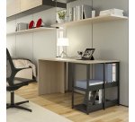 Postazione di lavoro con libreria Smart Home Office piano stanard o ribaltabile struttura in metallo colore nero