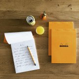 Bloc de bureau Rhodia 14,8 x 21 cm agrafé orange n°16 - 5 x 5 - 80 feuilles