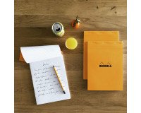 Bloc de bureau Rhodia 14,8 x 21 cm agrafé orange n°16 - 5 x 5 - 80 feuilles