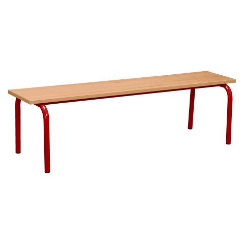 Banco escolar - Talla 3 - 3º Infantil - color barniz - patas rojas