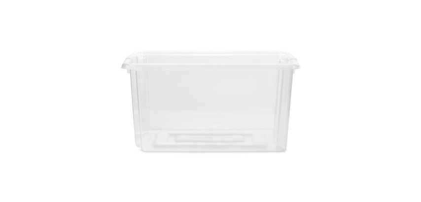 Boîte de rangement empilable Whitefurze Mini 5 litres sans couvercle, transparente